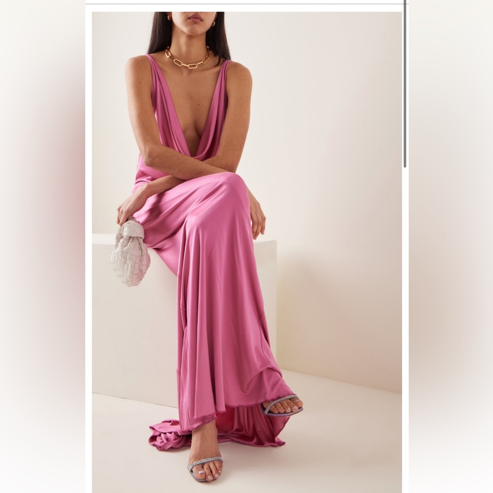 16 Arlington Etna Draped Jersey Pink Gown New with Tags